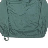 LAL Mens Green Nylon Jacket S Plain Zip Closure Lightweight Casual