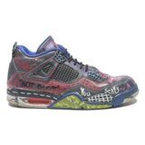 AIR JORDAN 4 Retro Motley Crew Mens Low Top Trainers Black & Multi Synthetic UK