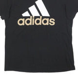 ADIDAS Mens Black Cotton Blend Logo Graphic T-Shirt L Crew Neck Short Sleeve