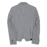 ZARA BASIC Womens Black & White Houndstooth Blazer Jacket XS Polyester Blend