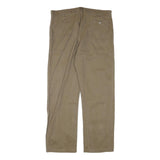 Mens Relaxed Fit Beige Cotton Blend Trousers W36 L31 Zip Closure Casual Workwear