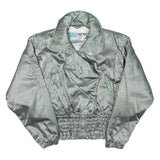 NILS Womens Silver Jacket XS Polyester Blend Plain Zip Casual Lightweight