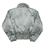 NILS Womens Silver Jacket XS Polyester Blend Plain Zip Casual Lightweight