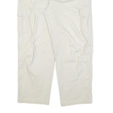 PAPADAY Mens Cotton Blend Cream Relaxed Straight Trousers W32 L27 Casual Zip