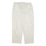 PAPADAY Mens Cotton Blend Cream Relaxed Straight Trousers W32 L27 Casual Zip
