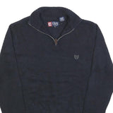 CHAPS Mens Navy Blue Plain Cotton Jumper Pullover Crew Neck Basic Knit M