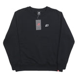NEW BALANCE Womens Black Sweatshirt Crew Neck M Cotton Blend Casual Pullover