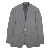 BOGGI Mens Grey Wool Button Jacket L Woven Classic Blazer Formal
