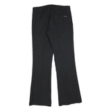 ENERGIE Womens Black Regular Flared Polyester Trousers W32 L32 Classic Zip
