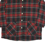 LASOLTH Womens Red & Black Plaid Button Jacket M Polyester Blend Comfortable