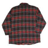 LASOLTH Womens Red & Black Plaid Button Jacket M Polyester Blend Comfortable