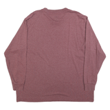 DICKIES Mens Maroon Long Sleeve Crew Neck Pocket T-Shirt 2XL Cotton Blend