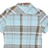 THE NORTH FACE Womens Blue & Brown Check Shirt L Lightweight Outdoor Casual