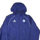ADIDAS Mens Blue Outdoor Jacket S Nylon Plain Hooded Zip