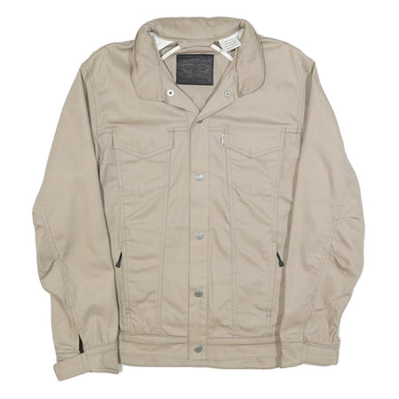 LEVI'S Mens Beige Cotton Blend Button Jacket L Casual Workwear Durable