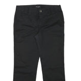 MASSIMO DUTTI Womens Regular Black Cotton Blend Zip Trousers W32 L27 Classic