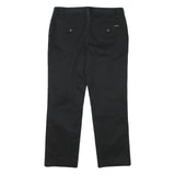 MASSIMO DUTTI Womens Regular Black Cotton Blend Zip Trousers W32 L27 Classic