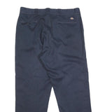 DICKIES Mens Regular Fit Navy Blue Cotton Blend Straight Leg Trousers W38 L29