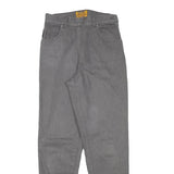 EMPORIO ARMANI Womens Grey Cotton Blend Relaxed Straight Trousers W26 L28