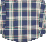 WRANGLER Mens Blue Green Check Shirt L Cotton Blend Casual Long Sleeve Button