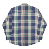 WRANGLER Mens Blue Green Check Shirt L Cotton Blend Casual Long Sleeve Button