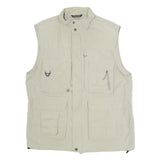 COLUMBIA Mens Beige Nylon Outdoor Jacket M Titanium Zip Utility Pockets Vest