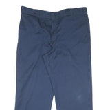 DICKIES Mens Cotton Navy Blue Regular Straight Leg Trousers W38 L27 Workwear