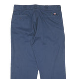 DICKIES Mens Cotton Navy Blue Regular Straight Leg Trousers W38 L27 Workwear