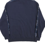 FILA Mens Navy Blue Red & White Hoodie M Logo Printed Casual Pullover