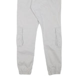 PEGADOR Mens Cotton Blend Slim Cargo Trousers Light Grey W31 L29 Utility Pockets