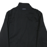 NAUTICA Mens Black Polyester Blend Zip Jacket L Plain Classic Casual Outerwear