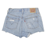 LEVI'S Womens Denim Blue Distressed Casual Shorts M W26 Button Fly