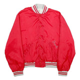 HOLLOWAY Mens Red & White Varsity Jacket XL Nylon Button Bomber Classic Casual