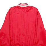 HOLLOWAY Mens Red & White Varsity Jacket XL Nylon Button Bomber Classic Casual