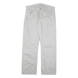 LEVIS Mens Cotton Blend Regular Fit White Straight Leg Trousers W38 L32 Classic