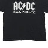 ACDC Womens Black Back In Black Graphic T-Shirt 2XL Short Sleeve Crew Neck Rock
