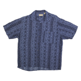 NATURAL ISSUE Mens Blue Pattern Shirt M Cotton Blend Casual Summer Button Up