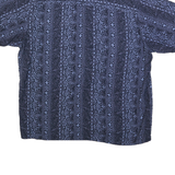 NATURAL ISSUE Mens Blue Pattern Shirt M Cotton Blend Casual Summer Button Up