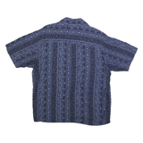 NATURAL ISSUE Mens Blue Pattern Shirt M Cotton Blend Casual Summer Button Up