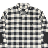 HATLEY HERITAGE Mens Black & Cream Check Shirt L Cotton Blend Long Sleeve Casual