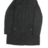 LEVI'S Womens Black Faux Fur Hooded Zip Jacket M Polyester Blend Warm Winter