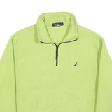 NAUTICA Mens Light Green Jumper Plain 1/4 Zip Regular Fit S Fleece Casual