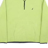 NAUTICA Mens Light Green Jumper Plain 1/4 Zip Regular Fit S Fleece Casual