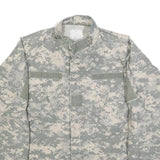 Mens Grey Digital Camouflage Military Jacket L Cotton Blend Zip Casual Outdoor