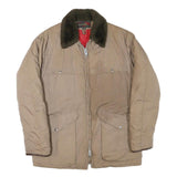 10-X Womens Beige Brown Jacket M Polyester Blend Plain Zip Warm Casual Outerwear