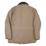 10-X Womens Beige Brown Jacket M Polyester Blend Plain Zip Warm Casual Outerwear