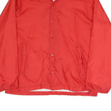LANDS END Mens Red Button Jacket M Polyester Blend Plain Casual Lightweight
