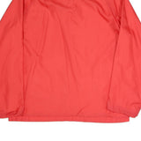 LANDS END Mens Red Button Jacket M Polyester Blend Plain Casual Lightweight