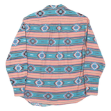 NUOVO Womens Blue & Pink Patterned Shirt S Cotton Blend Long Sleeve Casual