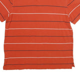 NAUTICA Mens Orange & Navy Striped Short Sleeve Polo Shirt XL Classic Fit